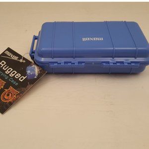 MAXELL Rugged Carrying Case w/ Carabiner IPX-7 Water Proof Blue